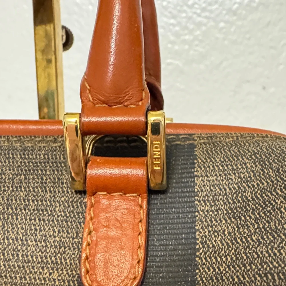 Fendi Boston Pecan Mini Canvas Bag -💯 authentic - Picture 6 of 6